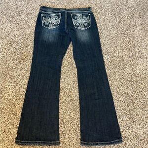 Women's Blue Jeans with Embroidered Pockets